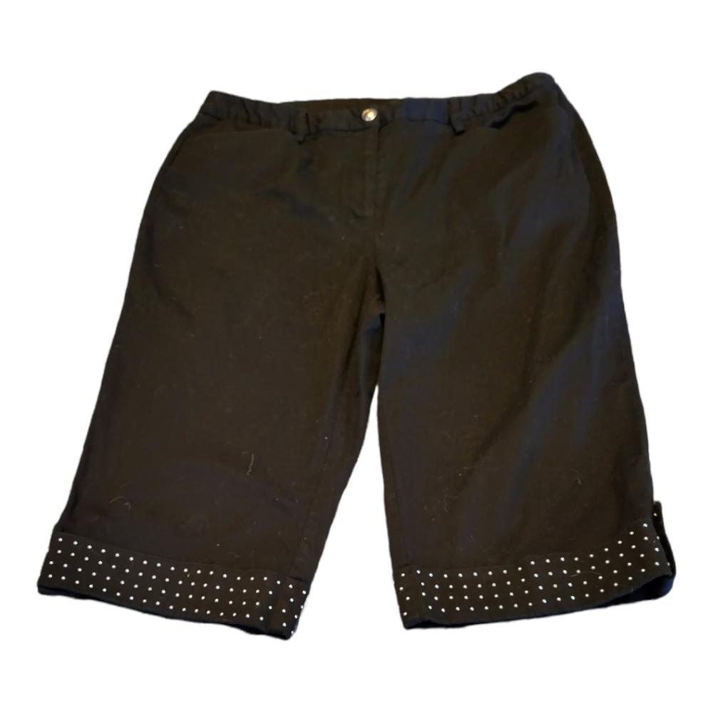 Jm collection black burmuda length shorts sz 14
